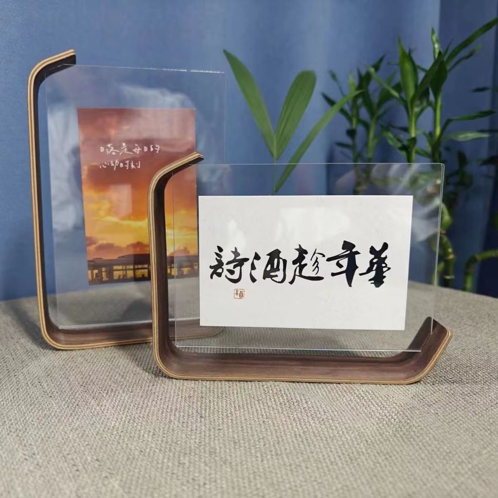 Novelty Gift Idea Wooden Acrylic L-Shaped Photo Frame